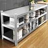 Floor Multi-layer Kitchen Cabinets Stainless Steel Kitchen Operation Workbench Household Stove Storage Shelf Kitchen Furniture M 1