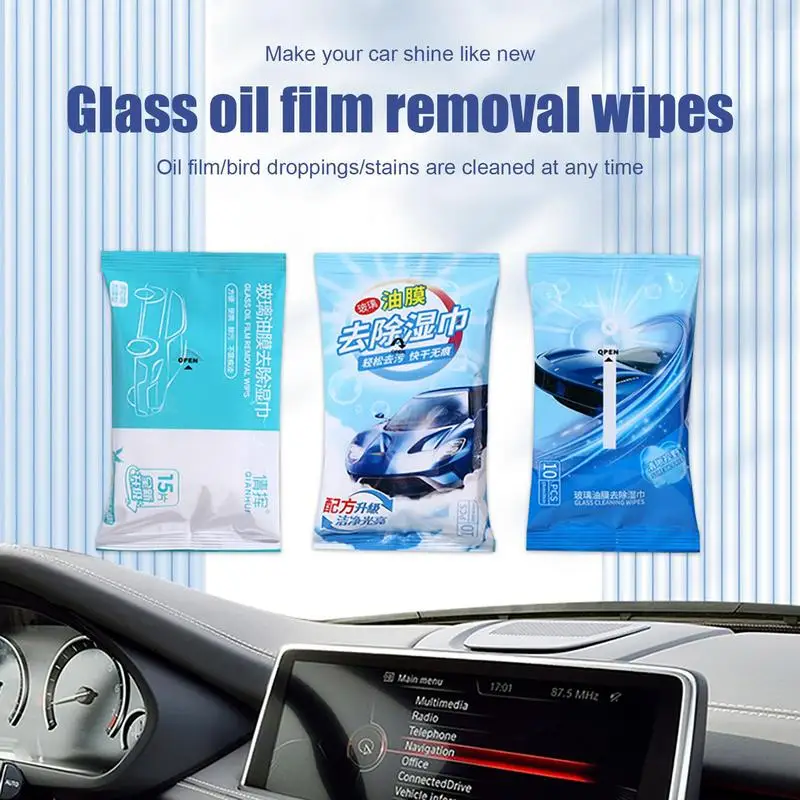 Window Cleaner Wipes  10pcs Car Oil Film Remover