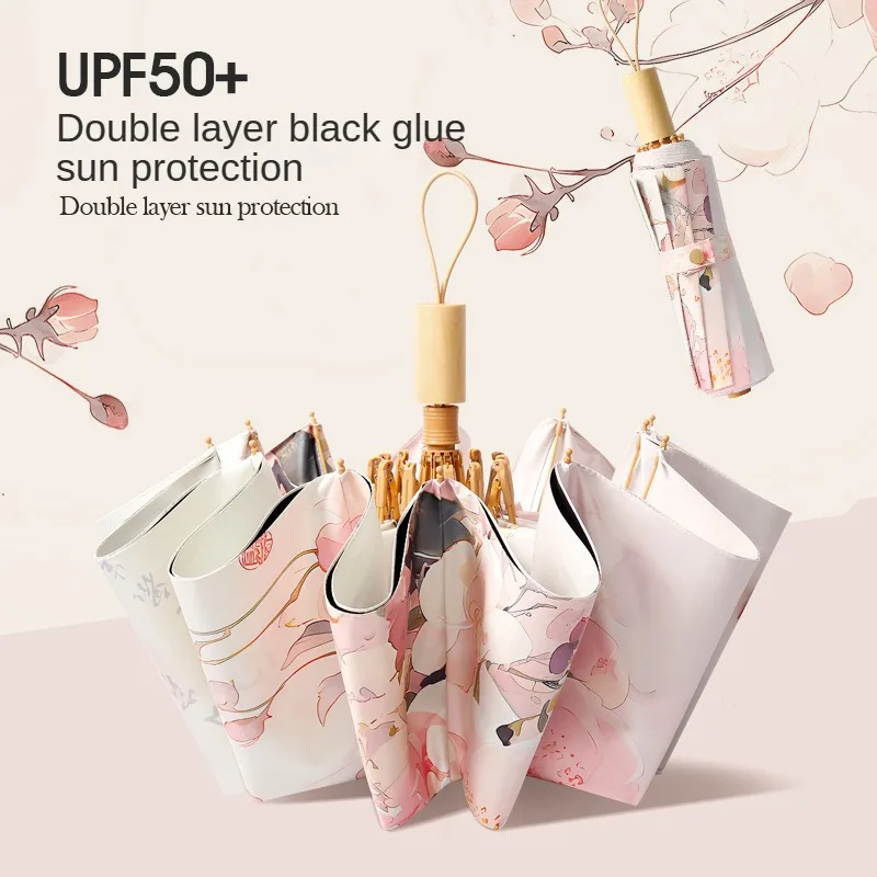 Double Layer Flower Sunshade Umbrella for Women 3 Folding Anti Wind Sunny and Rainy Sun Protection UV Umbrellas mini umbrella folding umbrella automatic umbrella mini sun umbrella sun umbrella automatic sun umbrella windproof umbrella manual umbrella japanese umbrella kids umbrella