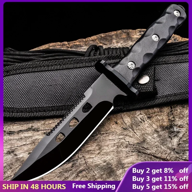 Coltello Dritto Tattico Voltron Coltello Da Sopravvivenza Da Campeggio All'Aperto Coltello Da Tasca Edc Per Autodifesa Caccia Selvaggia