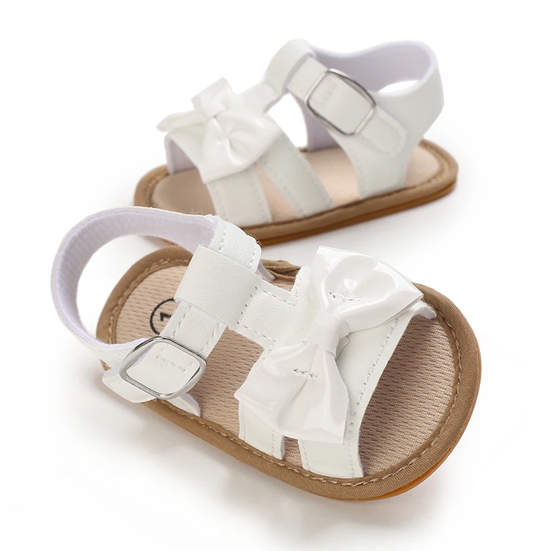 0-18M Baby Open toed Bow Summer Sandals Princess Casual Soft Rubber Bottom Non slip Sandals