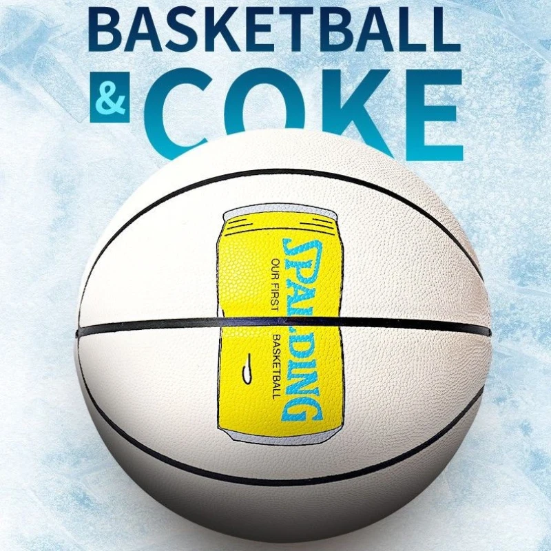 

Spalding Coke Can Yellow and White Basketball 76-707Y PU Wear-Resisting Indoor Outdoor Basketball Ball Size 7