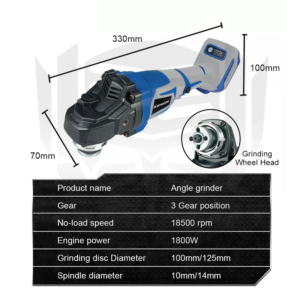 Kamolee M14 귯ø  ޱ , 3    , ŰŸ 18V ͸ ȣȯ, 125mm, 100mm, 18500RPM