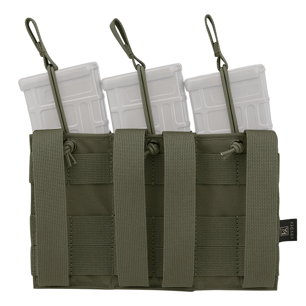 KRYDEX Taktische 5,56 MOLLE Magazintasche Dreifache Offene Magazintasche für M4 M16 AR 15 Jagdzubehör – Detail 5