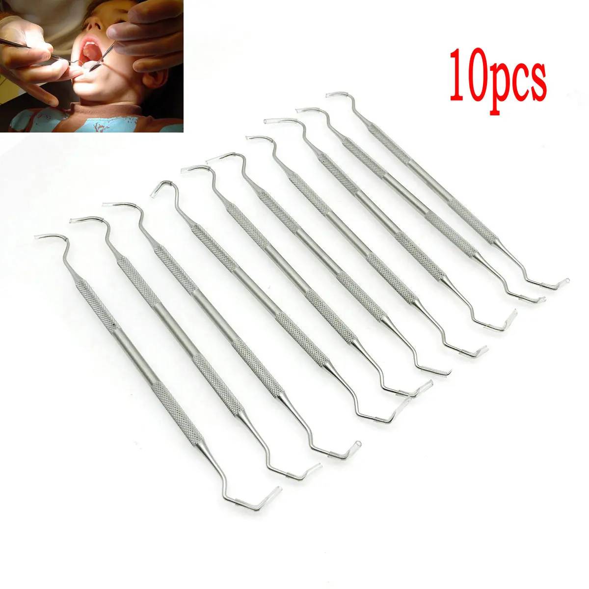 10pcsStainlessSteelDentalToolDentistTeethCleanHygieneExplorer