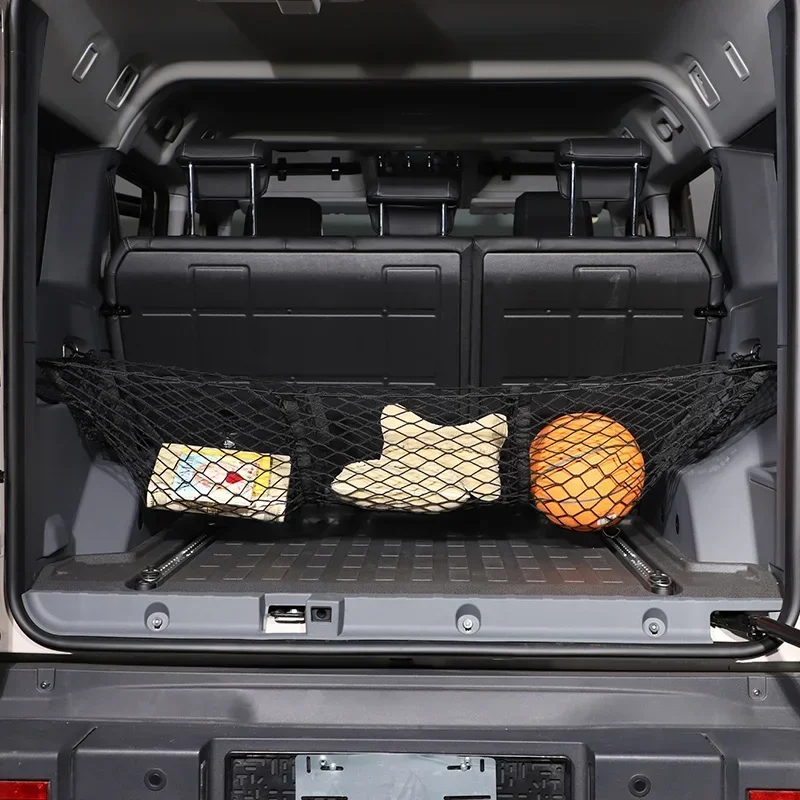 Per Ineos Grenadier Car Back Rear Trunk Organizer Net Mesh Seat corda elastica Universal Storage Bag Pocket Auto Organizer - Image 6