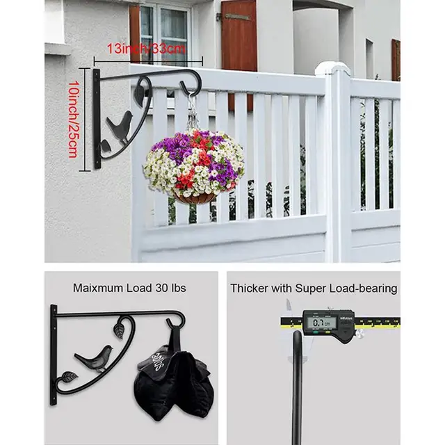 Madárkonzor Horgok Fém Gyakorlati Udvari Fali Tartó A Kültéri Dekorációhoz Teraszos Pázsit Tornác Udvaron - Image 3