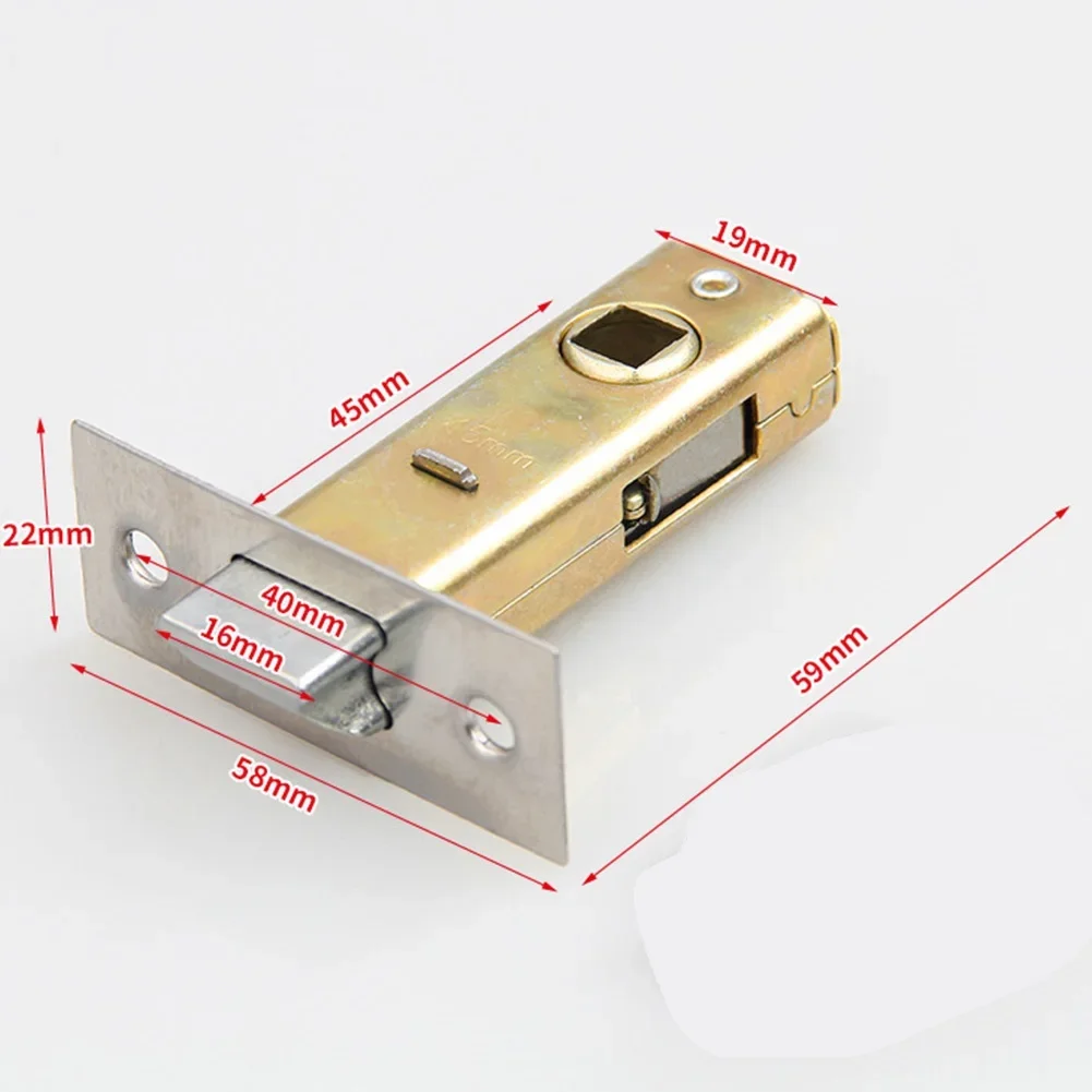 Tubular Latch Toilet Lock Core 30/35/40/45mm Zinc Alloy Flat Mortice Door Tubular Latch Internal Bolt Facility Hardware