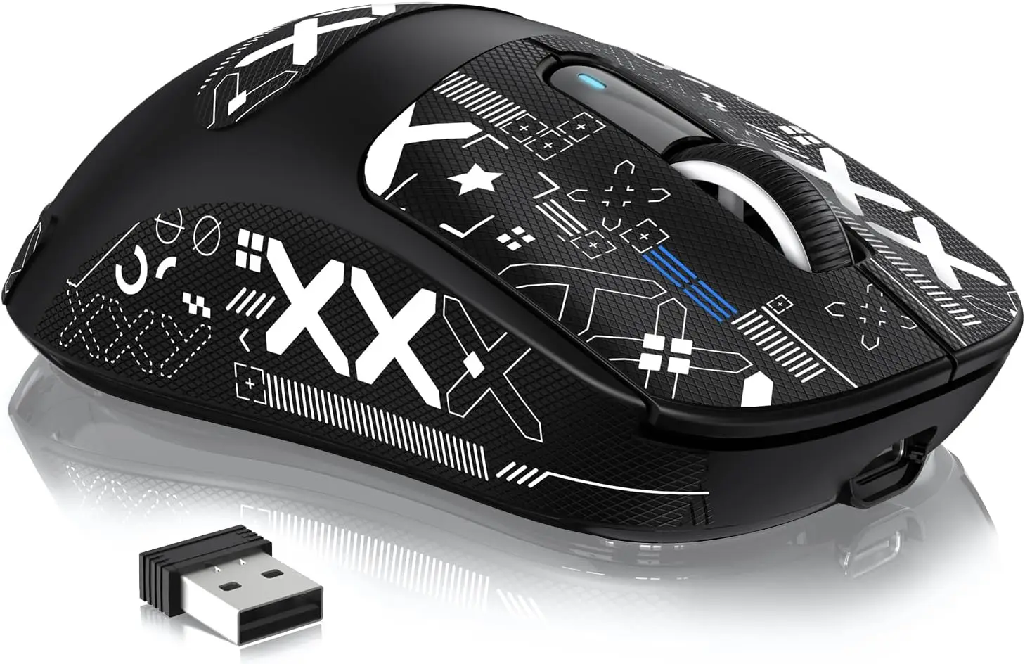 MAMBASNAKE X ATTACK SHARK X8SE 55g Souris Gaming Sans Fil Ultra-légère-Jusqu'à 25000 DPI,capteur PAW3311,trimode BT/2,4G/USB-C,80 Millions De Clics,accélération 40G,500mAh,pilote Web,pour Win/Mac-Noir