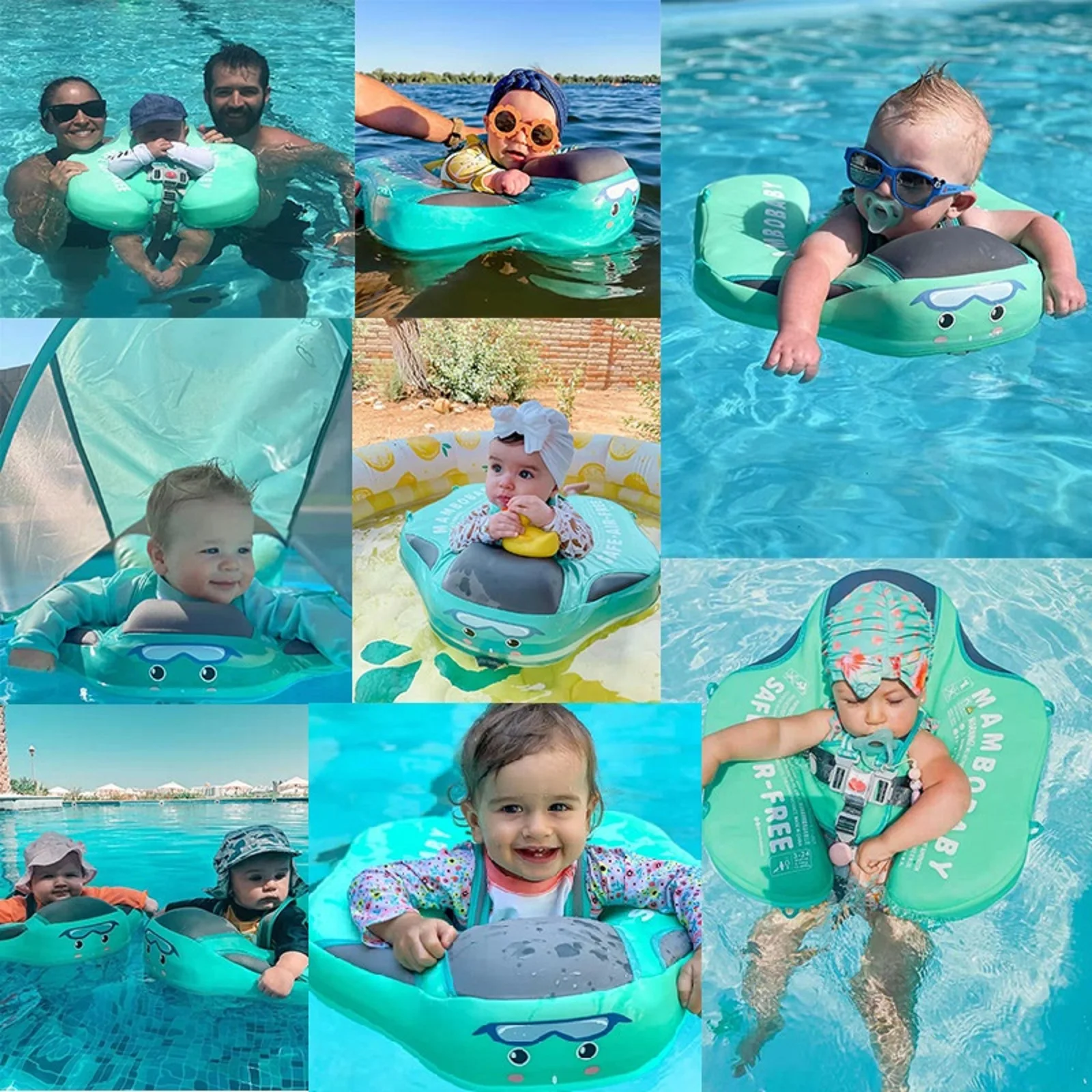 Mambobaby Non Inflatable Baby Swimming Float Foot Pad Seat Float For Boys Girls Gift