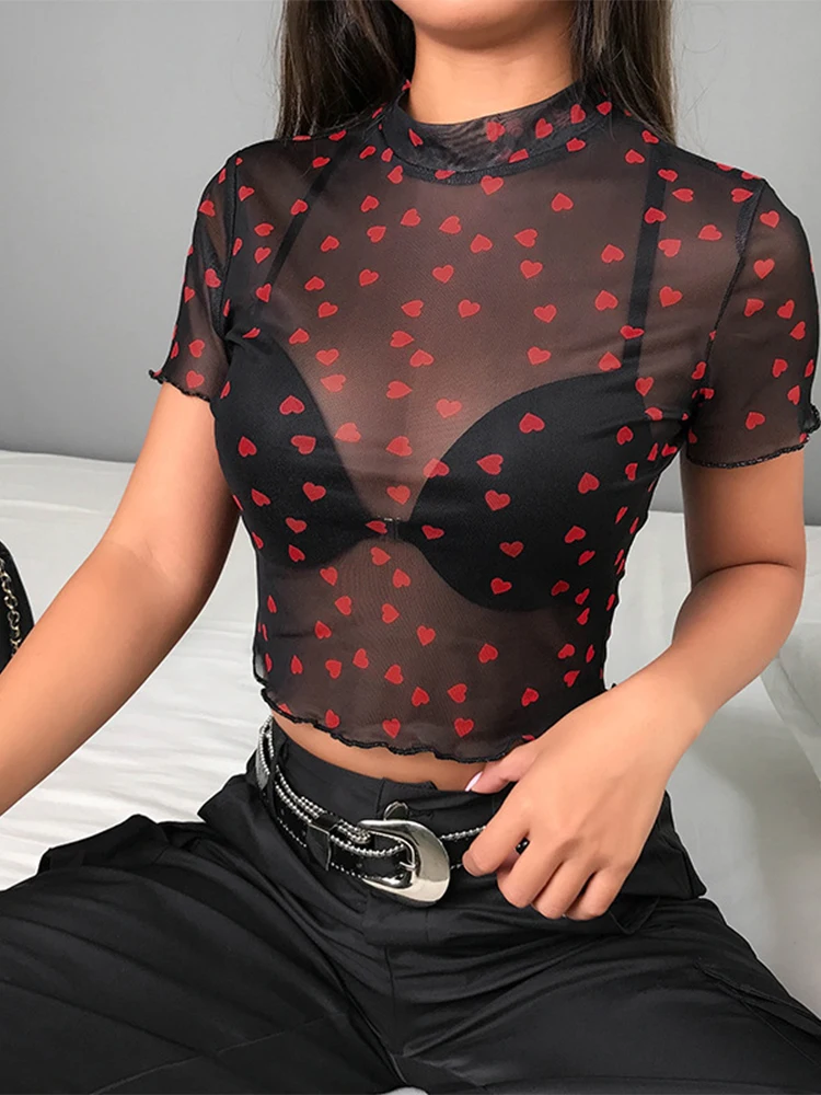 Rhonda Transparent Mesh Heart Top 1