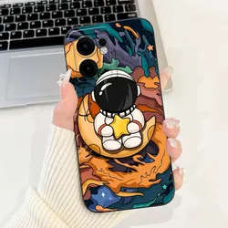 Cute Cartoon Astronaut Cat Phone Case - Soft Silicone Shockproof Cover for Reno13 Pro (TYhei1768)