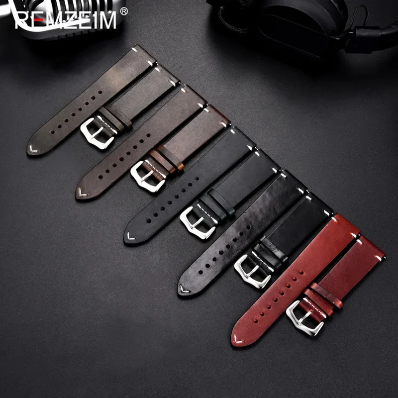 Cinturino Orologio In Vera Pelle Di Mucca Fatto A Mano - Vietnam - Sgancio Rapido Larghezze 12-24mm