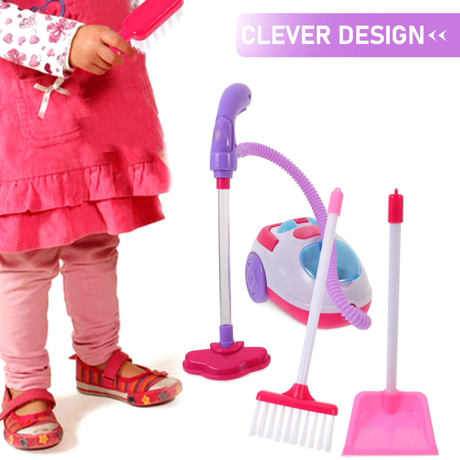 Kids Vacuum Cleaner Sweeper Pretend Play Playthings Housekeeping Cleaning Educational For Children Toddler Vacuum Cleaner Toy 3