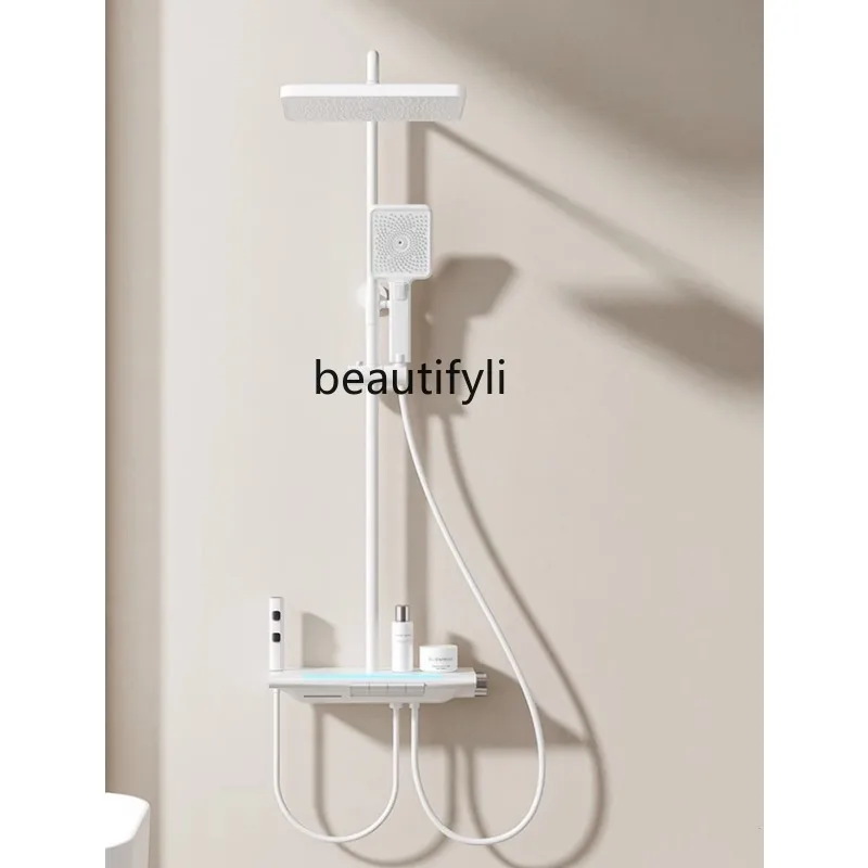 

Gun Gray Shower Head Set Digital Display Constant Temperature Bathroom Home Storage Bathroom Piano Bathing Machine