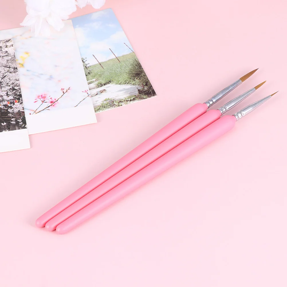 

6Pcs Wolf Hair Tip Brushes Professional Detail Paint Brush Fine Detailing Painting Drawing Brushes(Pink)