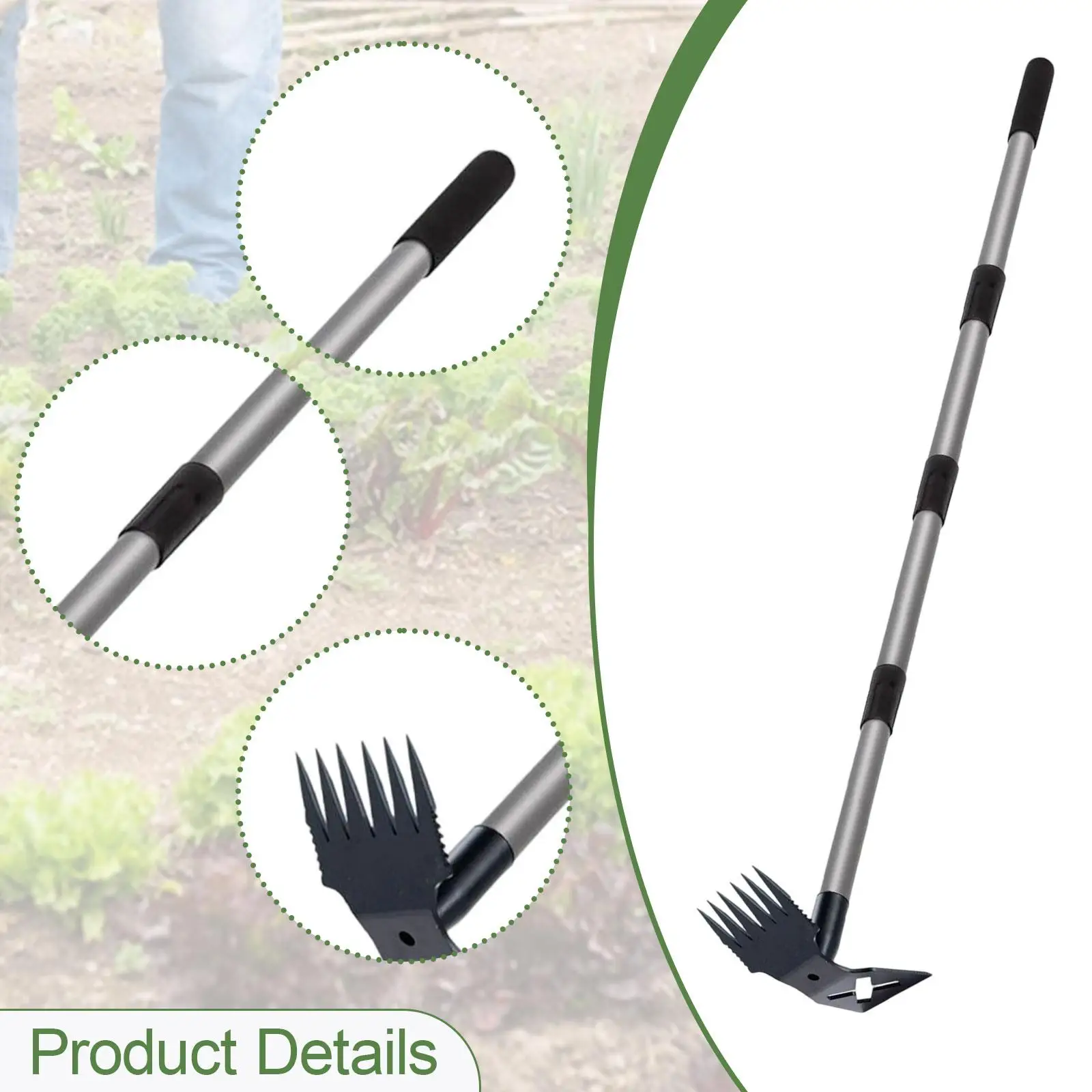 Gardening Garden Hoe Weeding Rake Manual Weeder Tool Easy Assembly Ergonomic Weeds Remover for Soil Loosening Farm Gardening Garden Hoe Weeding Rake Manual Weeder Tool Easy Assembly Ergonomic Weeds Remover for Soil Loosening Farm