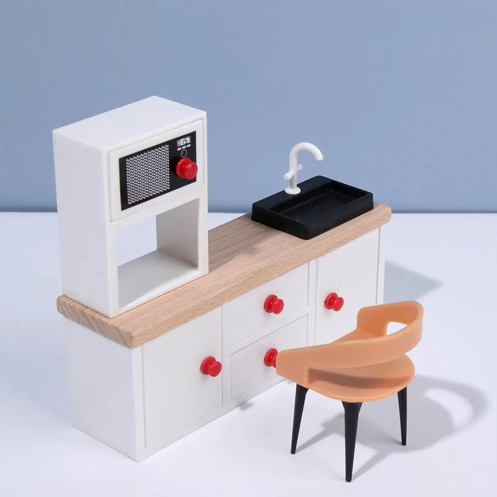 1:12 puppenhaus Möbel Holz Miniatur Schrank Bett/Couch/Stuhl/TV Für Mädchen Puppen Puppe Haus Zubehör Pretend spielen Geschenke – Detail 11