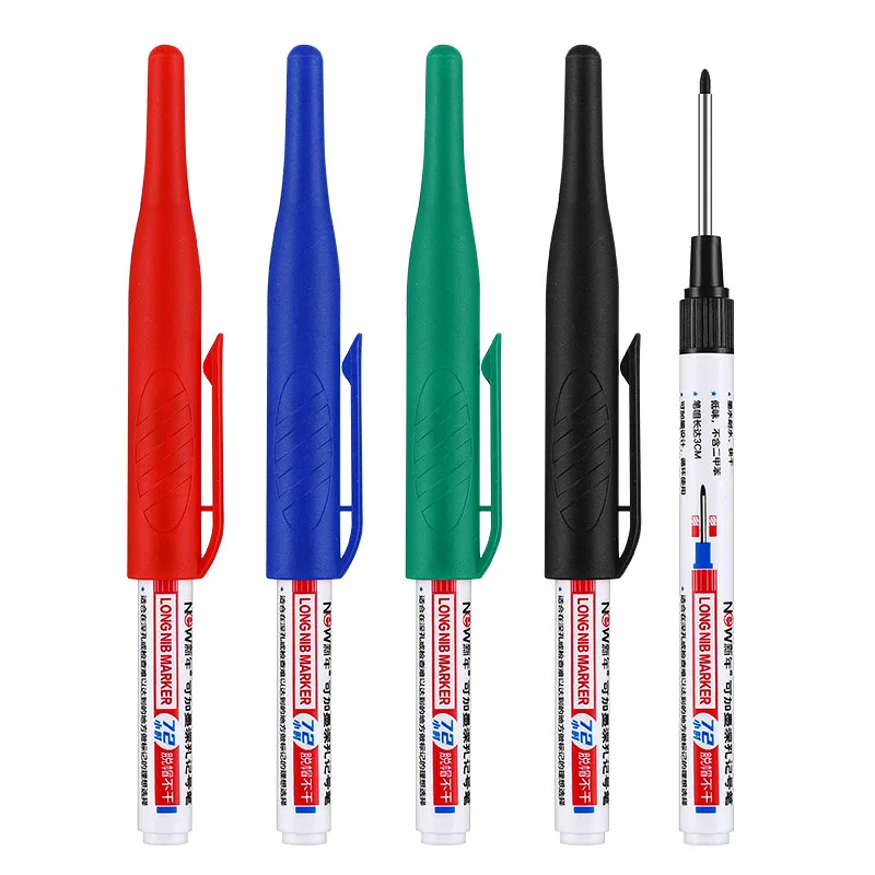 3Pcs/Set Large Capacity Long Head Markers Pen Bathroom Woodworking Decoration Multi-purpose Deep Hole Marker Pens Black Ink permanent marker pen permanent marker long nib markers markers pen permanent markers marker pens