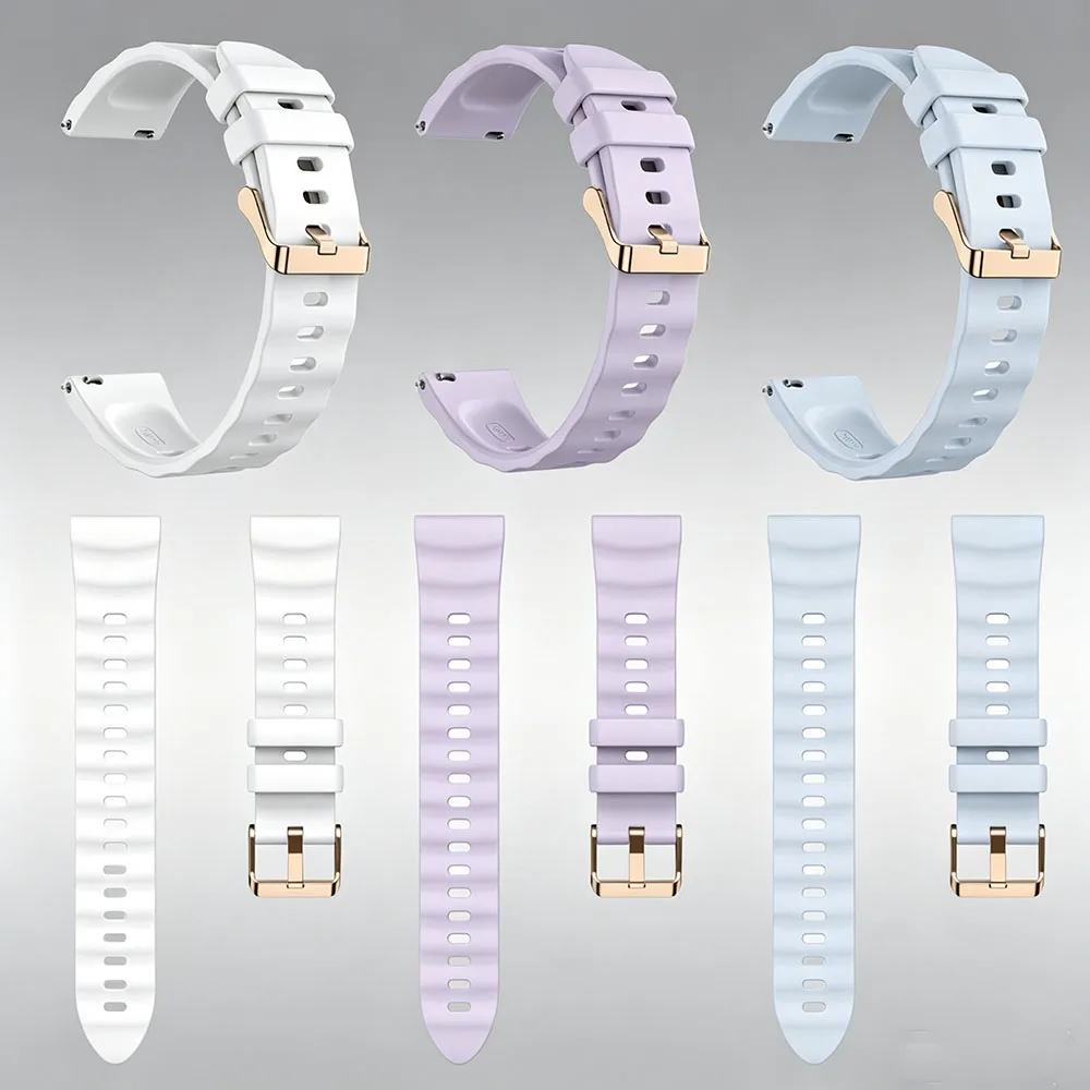 Premium 18mm Silicone Watch Band - Elegant Bracelet Wristband Strap