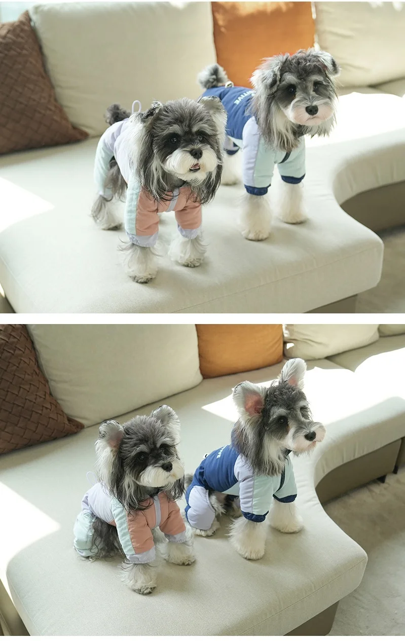 겨울용 초따뜻한 강아지 후드티, 소형견 자켓, 후드가 달린 강아지 코트, 목줄 고리가 있는 따뜻한 강아지 코트, 방풍 강아지 옷