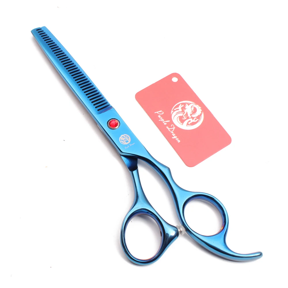 Dog Cutting Scissors Purple Dragon Japan Stainless Blue 6.5'' Dog Beauty Shears Pet Thinning Shears Grooming Scissors Z3002