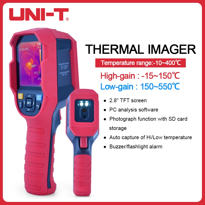 UNI T UTi260B 휴대용 열화상 카메라 적외선 온도계 해상도 256*152, 열화상 카메라 온도 측정 도구 ...