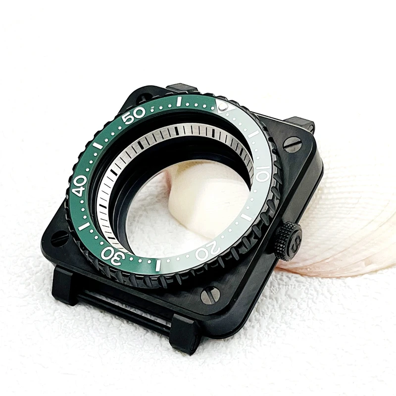 Customized Square Pilot Cockpit Watch Case with Transparent Back Cover