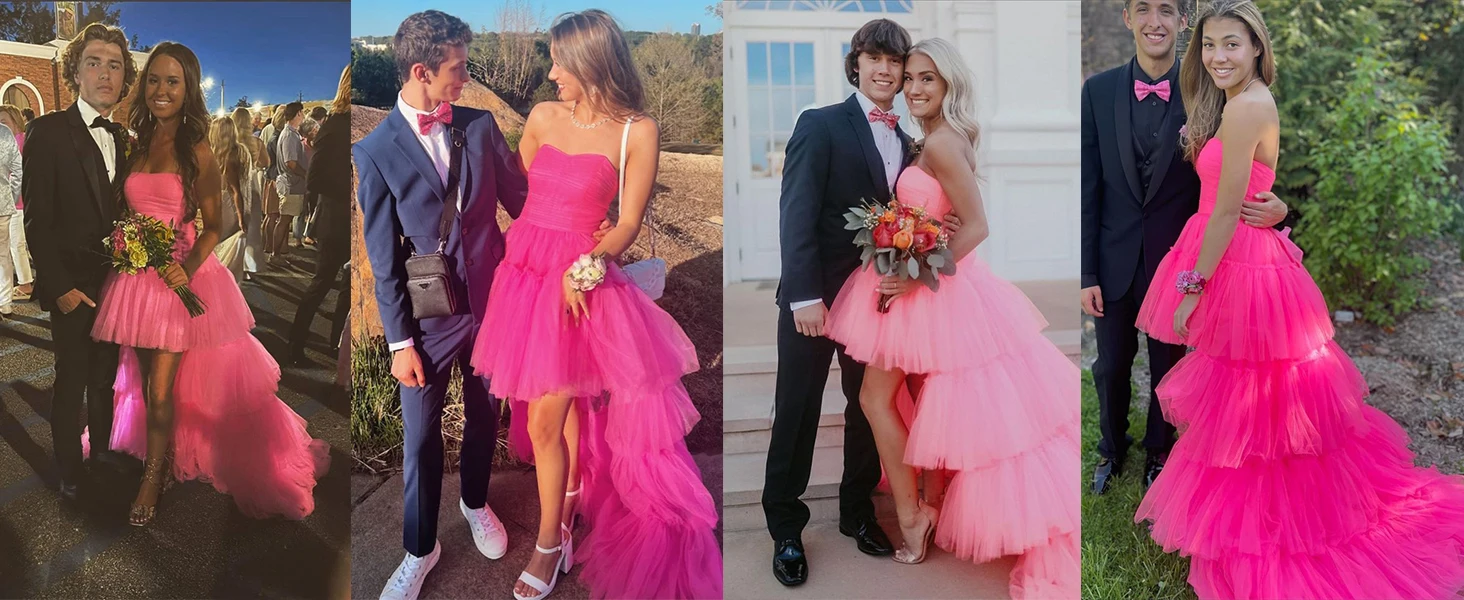 High Low Tüll Ballkleider lang 2024