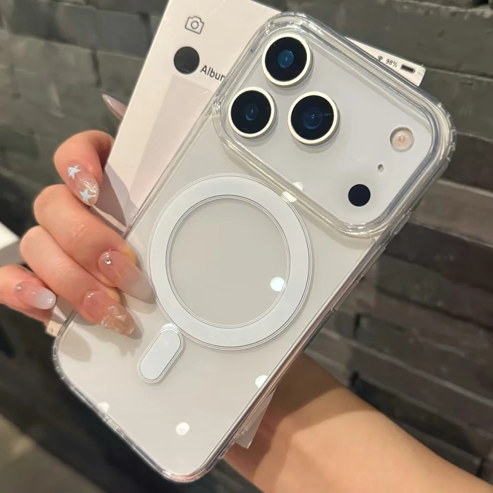 For Magsafe Magnetic Charging Transparent Case For iPhone 17 16 thumbnail 4