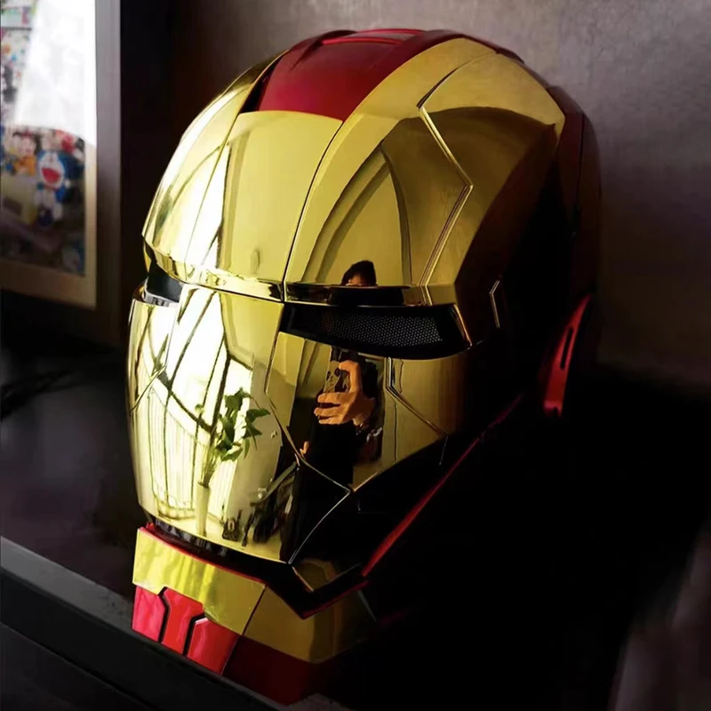 Iron Man Hot Toys Mk5 Autoking 1/2 Casco Telecomando E Controllo Vocale Iron Man Maschera Automatica Per Casco Con Luce A Led Regalo Per Ragazzo