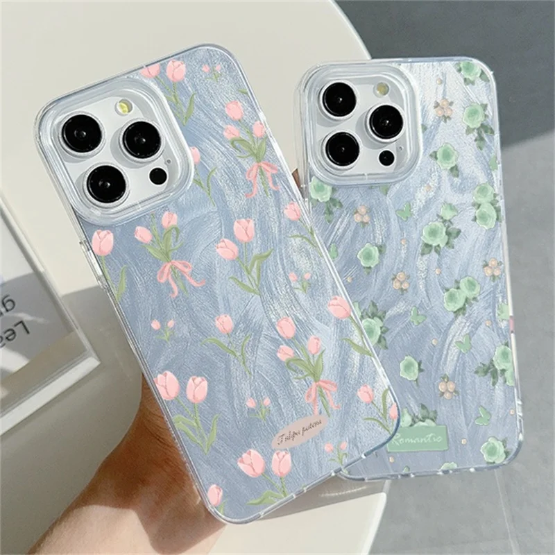 Tulip Flower Pattern Hard Phone Case