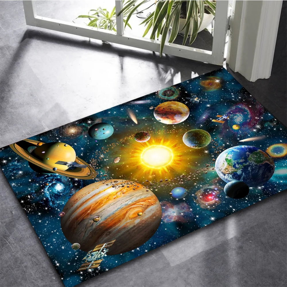 3D Universe Planet Carpet for Living Room Decor Sofa Table Large Area Rugs Bedroom Bedside Foot Pad Entrance Doormat Alfombra 3