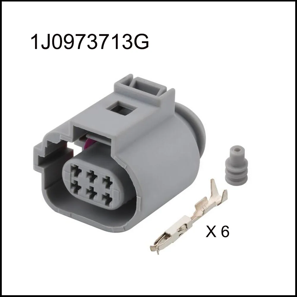 

100 комплект 1J0973713G фотоэлектрический автомобильный проводной кабель 6-контактный водонепроницаемый автомобильный Коннектор с женским и мужским разъемами с уплотнением для клемм