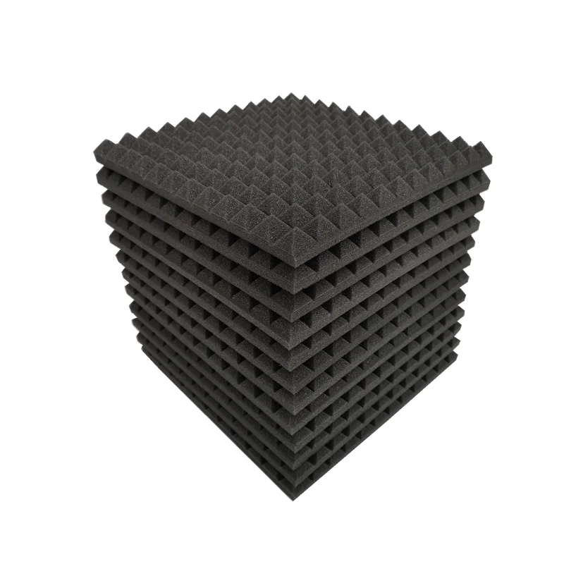 Mousse acoustique pyramidale ignifuge pour Studio, 24 pièces, 300x300x25mm,  panneau de protection anti-bruit à haute densité - AliExpress