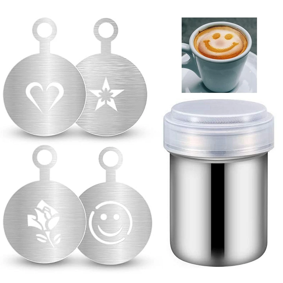 44 Coffee Stencils Kit With 2 Shakers & 1 Pen - Latte Art Templates For Cappuccino, Cake Decorating - View #9