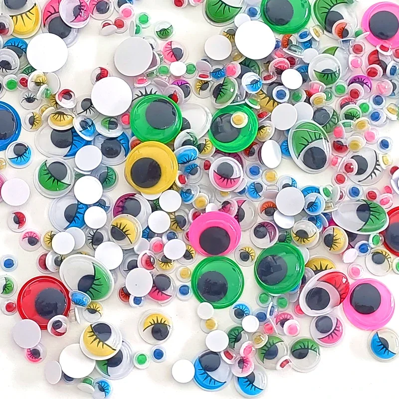 1298 Occhi Mobili Autoadesivi Fai Da Te – 4-25mm Con E Senza Ciglia – In Scatola Trasparente Per Pupazzi, Bambole, Scrapbooking - 2