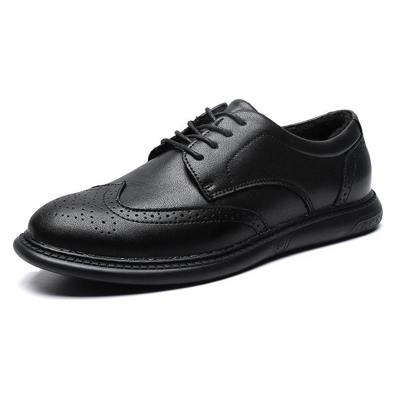 Genuine Leather Mens Formal Shoes Fashion Luxury Brand Brogue Men Shoes Handmade Business Dress Oxford Casual plus size 47