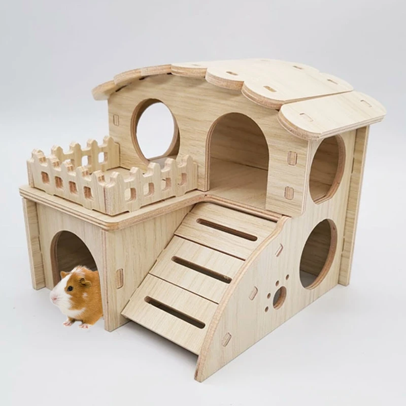 Hamster Swing Seesaw Small Nest Solid Wood Small House Hamster Sleeping Nest Golden Silk Bear Small Villa Toy Supplies pet sleeping bed pet house pet sleeping mat pet hamster toys