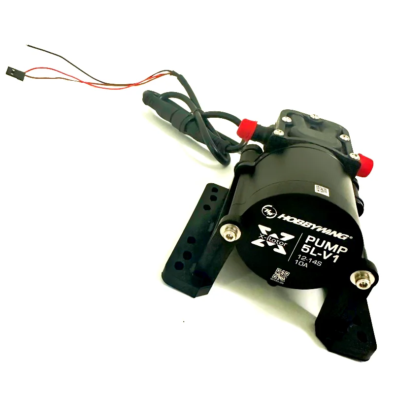 Détail des connecteurs de la pompe à eau sans balais Hobbywing 5L ou 8L pour pulvérisateur de drone agricole.