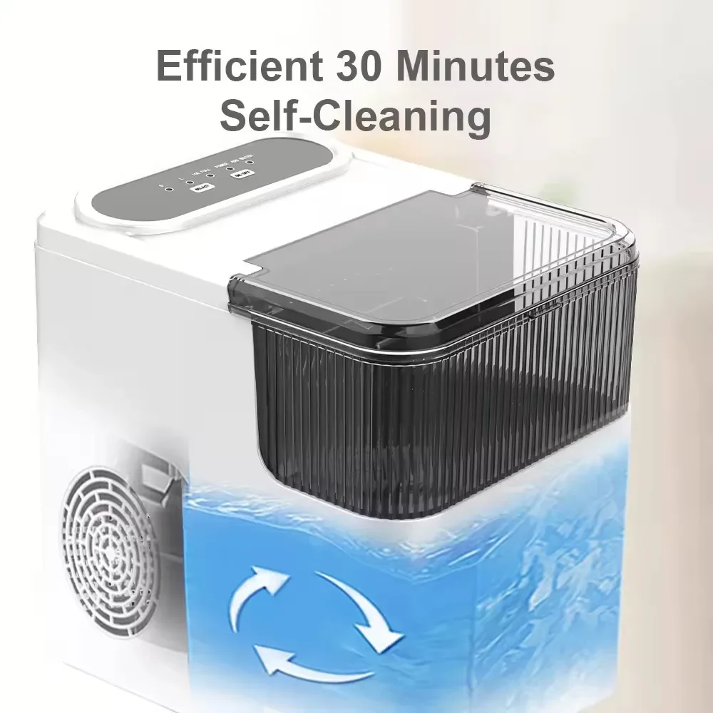 YYHC-home ice maker machine , Portable Ice 12kgs/24Hrs, Bullet Ice for Home Kitchen Office Party Mini