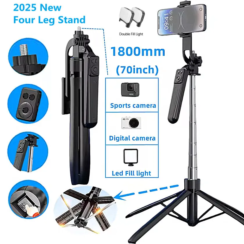 FANGTUOSI 360 &deg; rotating wireless Bluetooth selfie stick tripod,suitable for camera smartphones,with remote controls phone stand