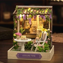 Handcrafted Wooden Miniature Dollhouse 3D Puzzle Kit - Coffee House Edition (QT-087 With Cover)