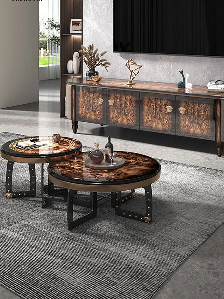 High-end light luxury furniture Italian series coffee table TV cabinet piano lacquered floor cabinet Bedroom customized