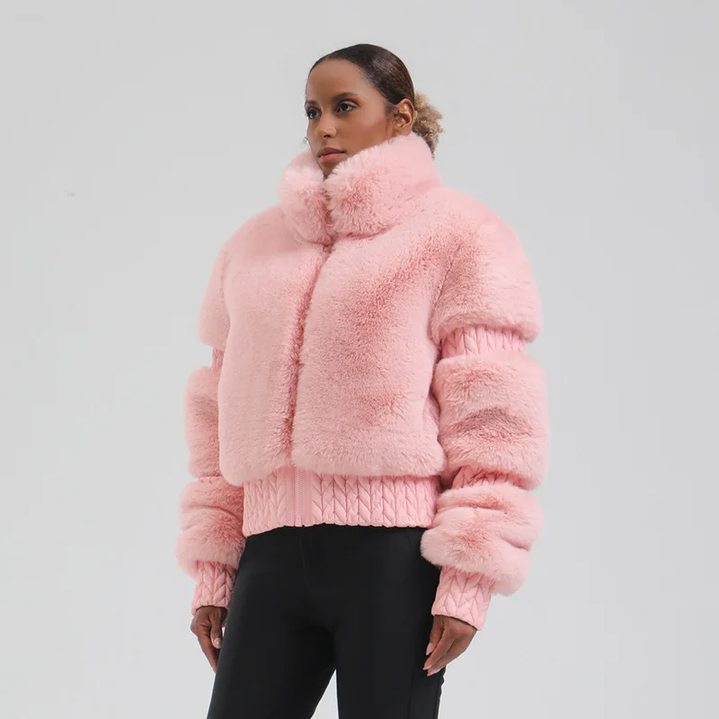 GSOU SNOW Women Ski Jacket Snowboard Faux Fur Slim ski coat Insulated Windproof Outdoor Winter Thick and warm Keep warm-30 winter jacket ski jacket