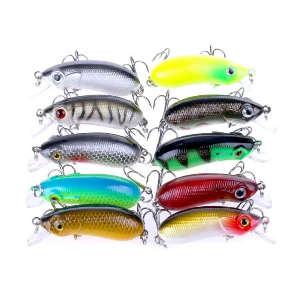 

10pcs Fish Bait Fishing Crankbait 50mm 7g Plastic Sinking Fishing Lures 8# Hook Pike Fish Small Crank Bait Sea Fishing