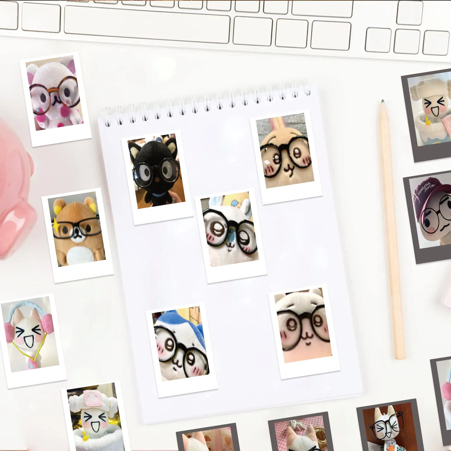 64pcs Cute Animal Vinyl Stickers - Adorable Cat and Bear Designs