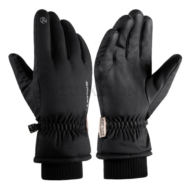

Winter Fishing Gloves Men's Plus Fleece Warm Touch Screen Windproof Outdoor Cycling Thick Full Finger Non-Slip Fishing Gloves