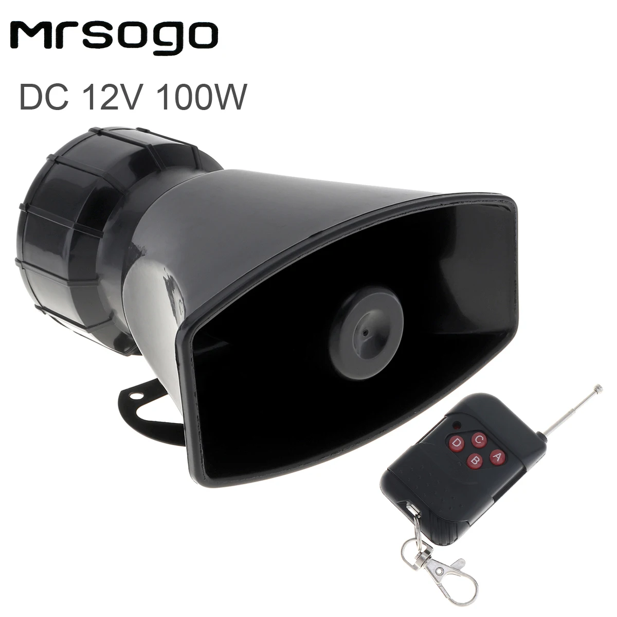 12V 100W 7 Sounds Loud Car Warning Alarm Fire Siren Horn Speaker Loudspeakers with Remote Controller  for Cars Vehicles