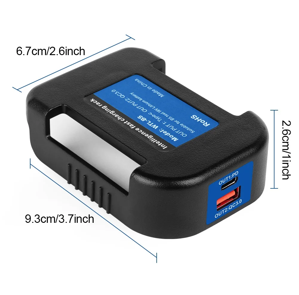 Adapter for BOSCH 18V battery with dual output Convert to power bank fast chargi